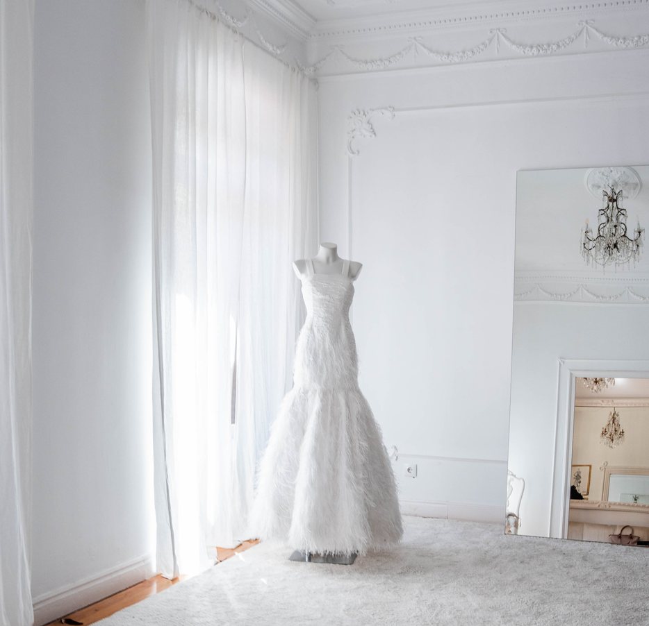 Malne wedding dress in the atelier