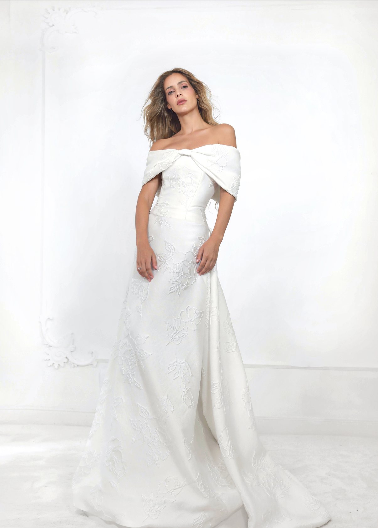 Bride wearing a Malne Bridal dress